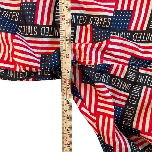 Vintage USA Flag Print Jacket By Solare Sporta M 100% Nylon Shell & Polyester Li - Picture 6 of 7